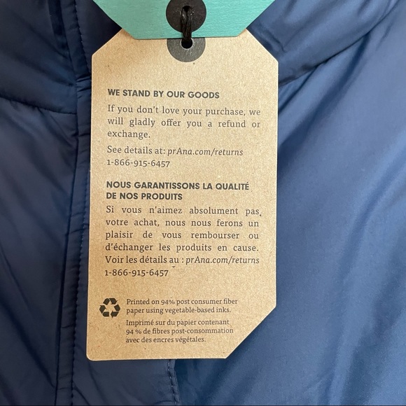 Prana Hellebore Down Puffer Vest Nocturnal Colorblock Size XL - Picture 6 of 7